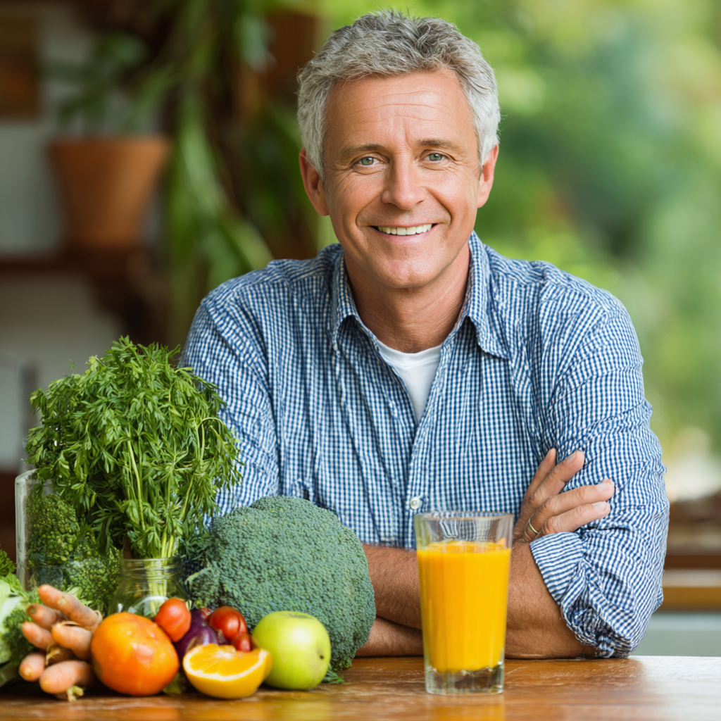 Natural nutrition and healthy lifestyle for middle-aged adults